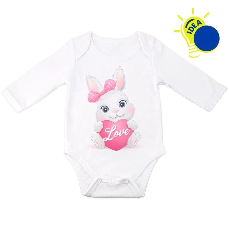 Body infantil manga larga sublimable tacto algodón personalizada con foto o logo