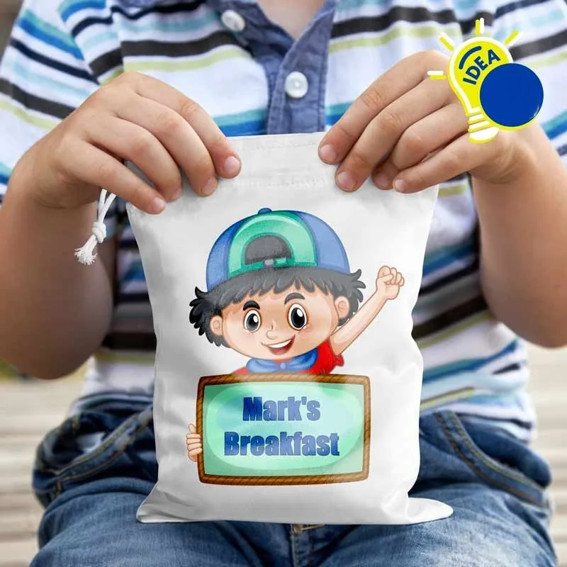 Bolsas de desayuno personalizada personalizada con foto o logo