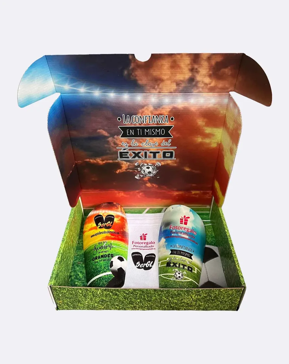 Caja Personalizada para espinilleras personalizada con foto o logo