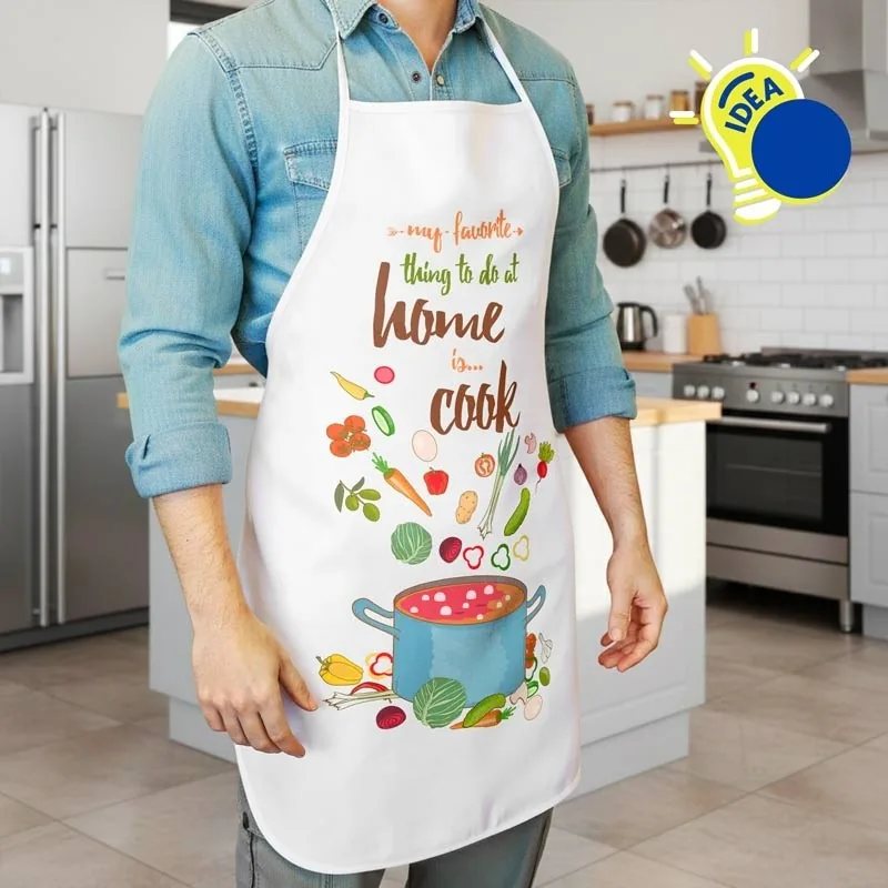 Delantal con peto de sarga personalizada con foto o logo