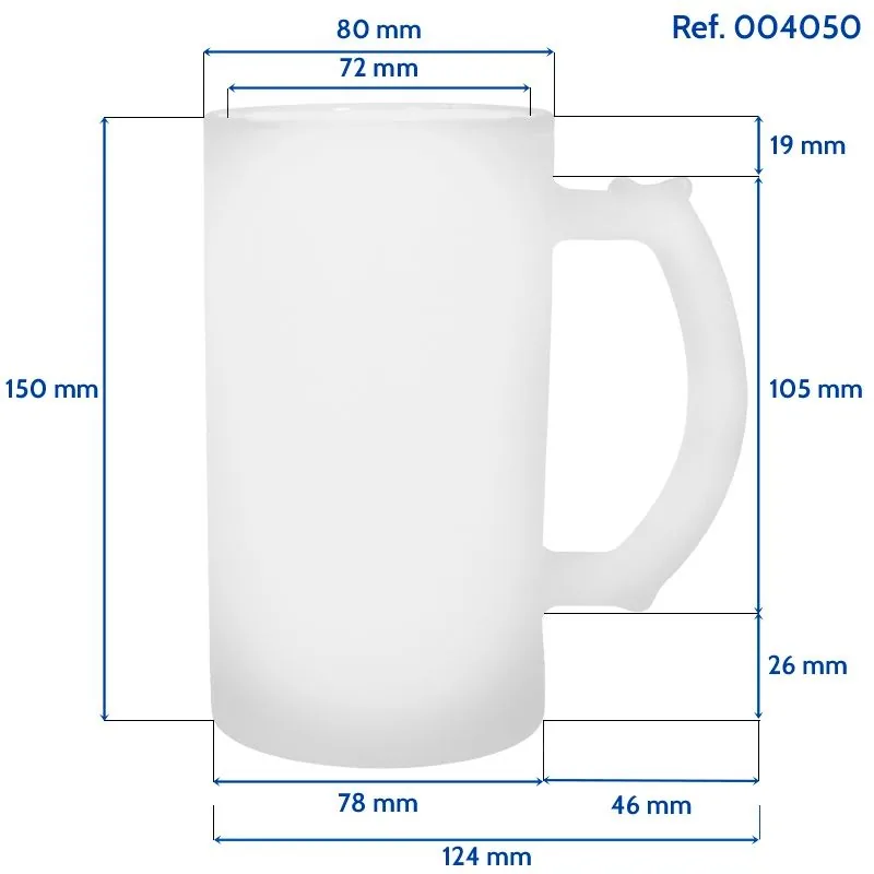 Jarra de cerveza de cristal esmerillado personalizada — vista 3