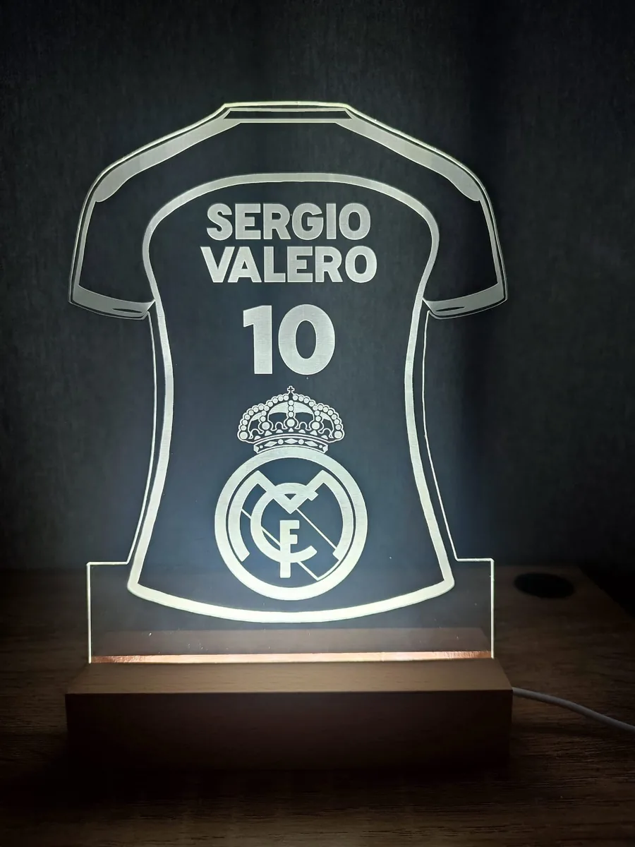 Lámpara Camiseta Fútbol personalizada con foto o logo