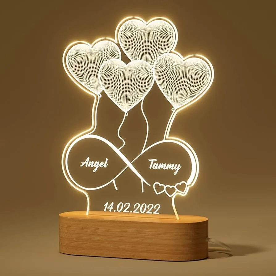 Lámpara corazones personalizada — vista 2