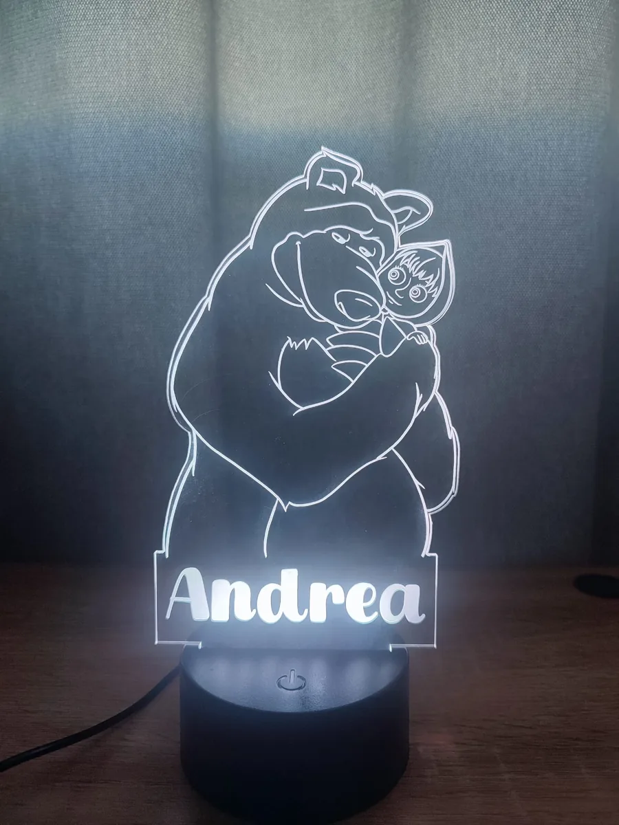 Lámpara de Masha y el Oso personalizada con foto o logo