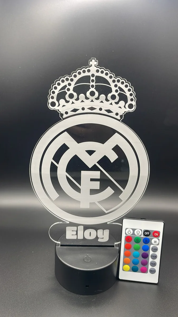 Lámpara escudo fútbol personalizada con foto o logo
