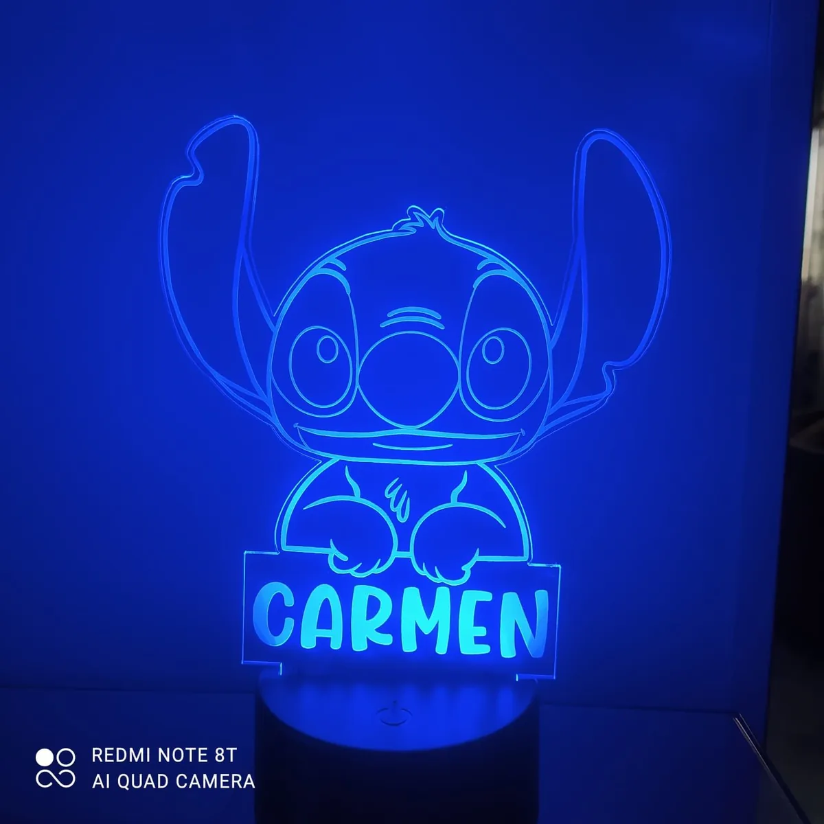 Lámpara Stitch personalizada con foto o logo