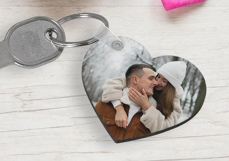 Llavero corazón madera doble cara personalizada — vista 4
