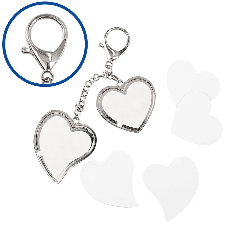 Llavero metálico dos corazones personalizada con foto o logo