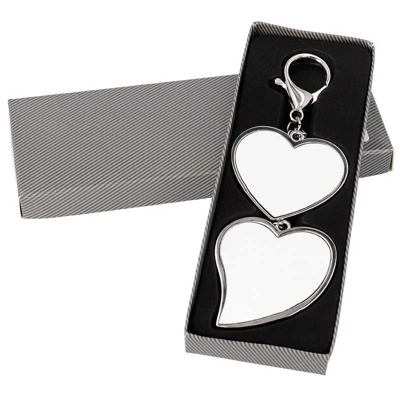 Llavero metálico dos corazones personalizada — vista 2