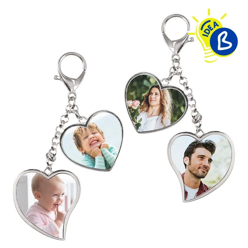Llavero metálico dos corazones personalizada — vista 5