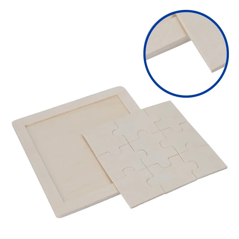 Puzzle de madera natural para grabado personalizada — vista 4