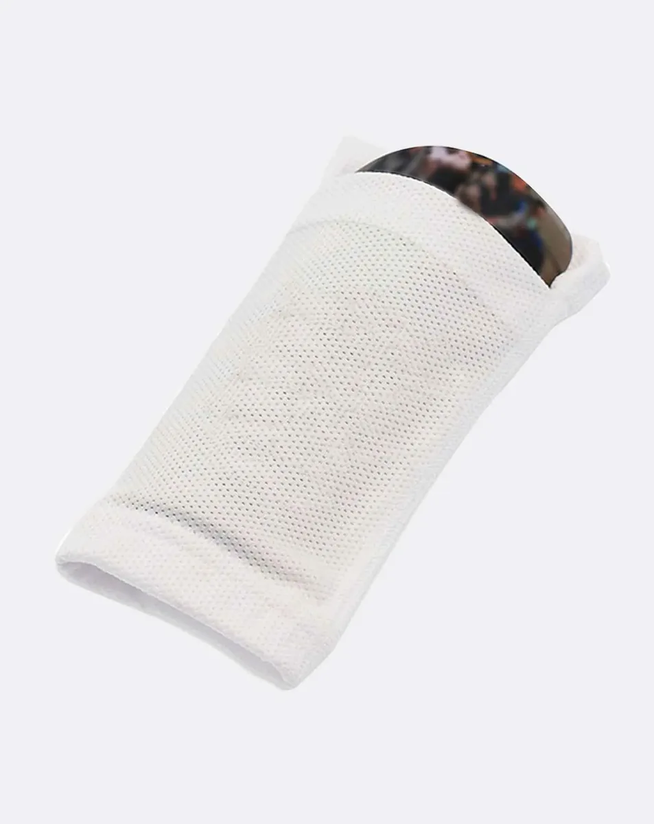 Sujeta espinilleras personalizables en blanco personalizada — vista 3