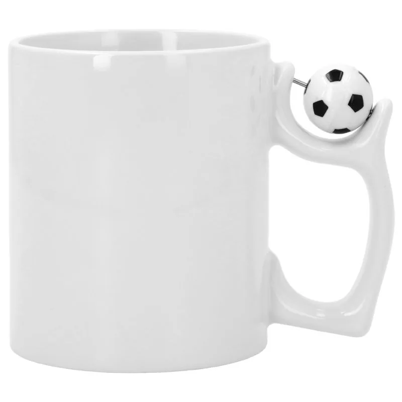 Taza blanca asa balón fútbol personalizada con foto o logo