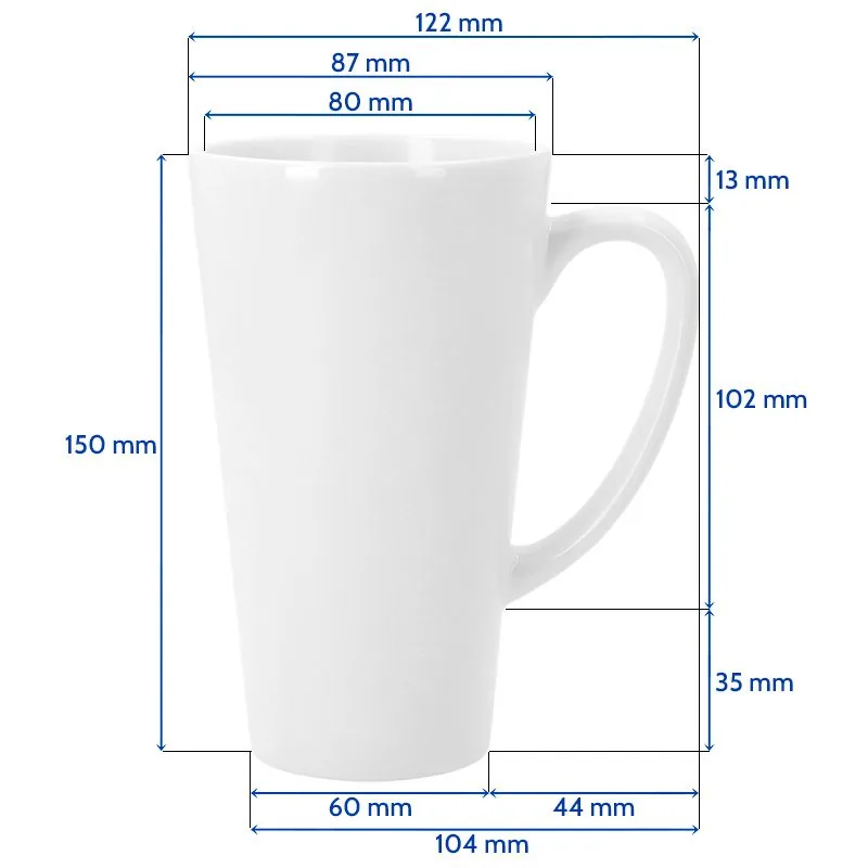 Taza blanca cónica 500 ml personalizada — vista 2