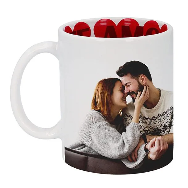 Taza Preimpresa Corazones personalizada — vista 3