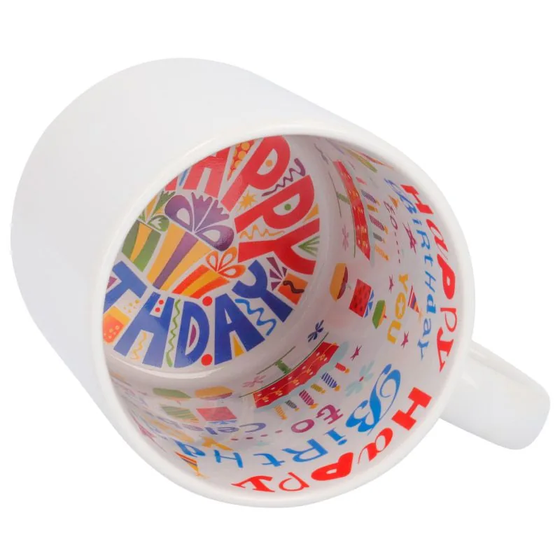 Taza preimpresa Happy Birthday personalizada con foto o logo